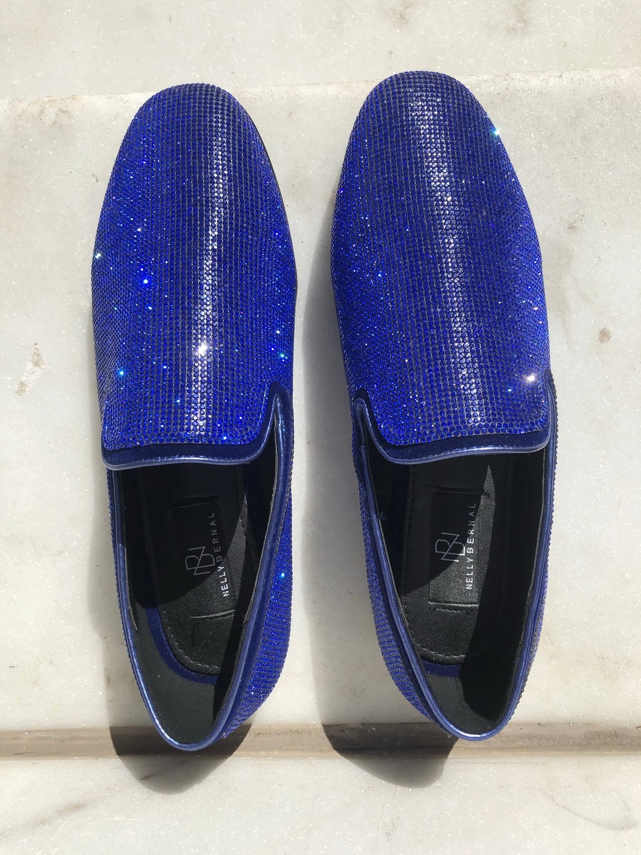 Disco Queen Blue Diamond Loafers